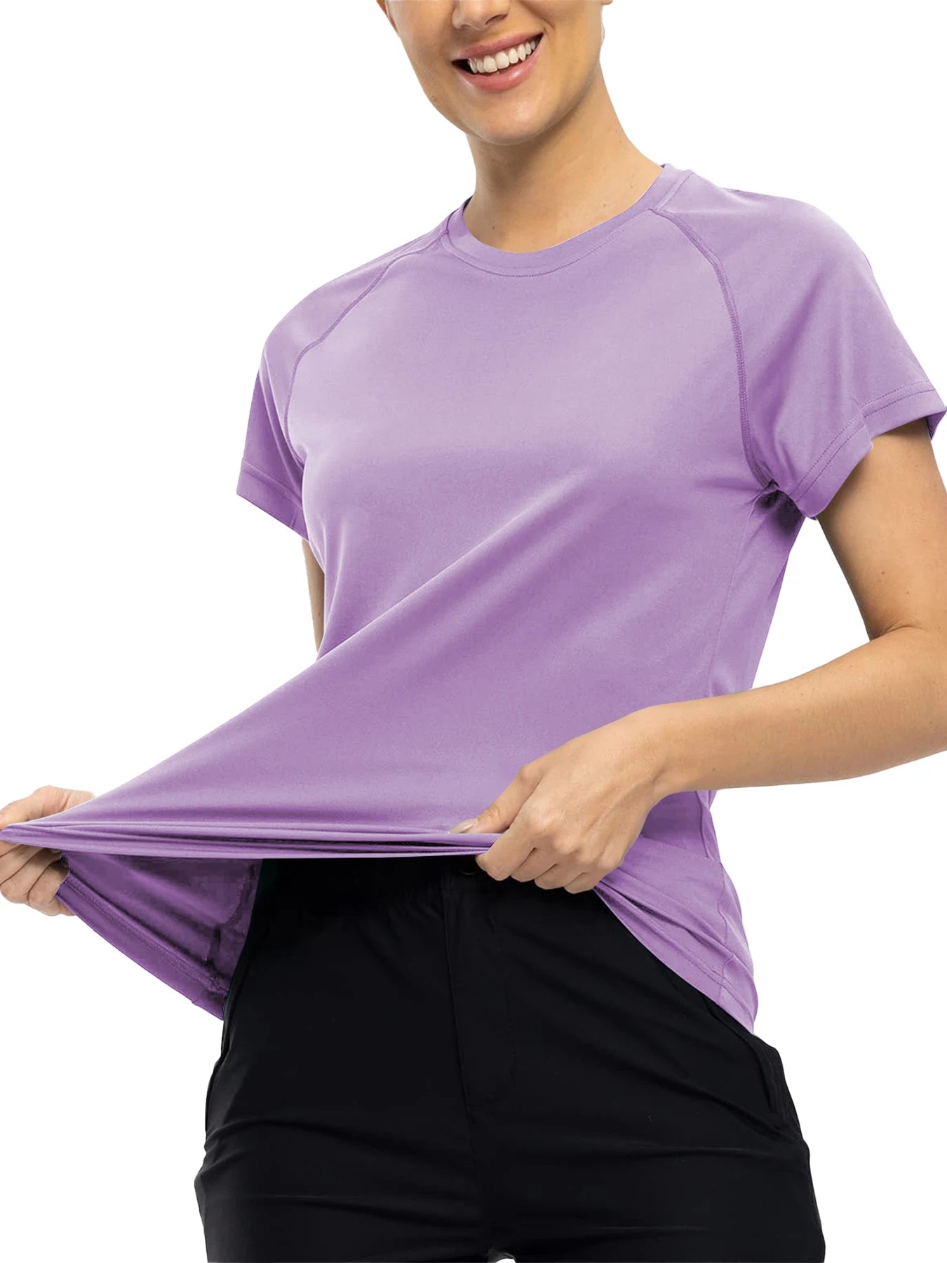 Women’s Quick Dry Short Sleeve Resilience Gym Sports Moisture Wicking Round Neck T-Shirt Training Exercise Gym Sport Shirt Quick Pick Grocers